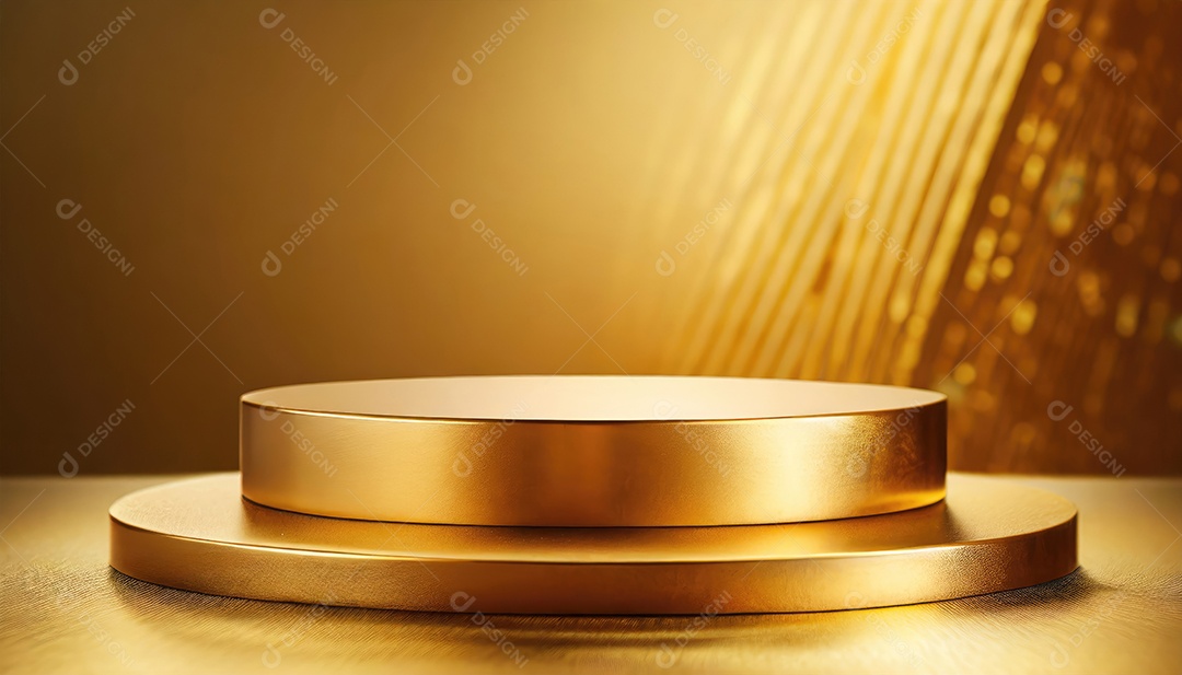 Pódio de exposição de produtos com decoração de elementos de efeito de luz