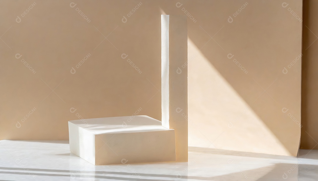 Pódio de exposição de produtos com decoração de elementos de efeito de luz