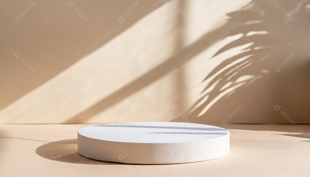 Pódio de exposição de produtos com decoração de elementos de efeito de luz