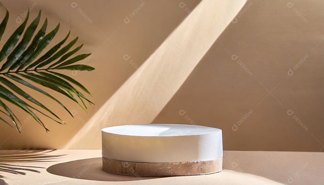 Pódio de exposição de produtos com decoração de elementos de efeito de luz