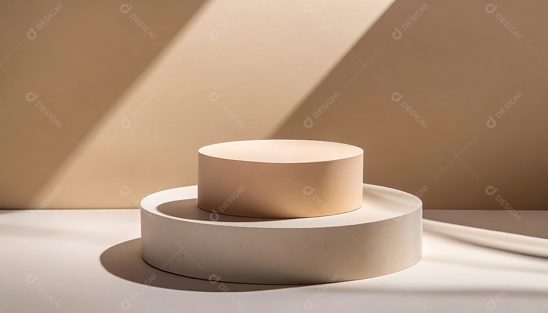 Pódio de exposição de produtos com decoração de elementos de efeito de luz