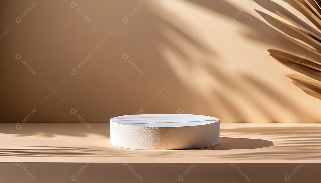 Pódio de exposição de produtos com decoração de elementos de efeito de luz