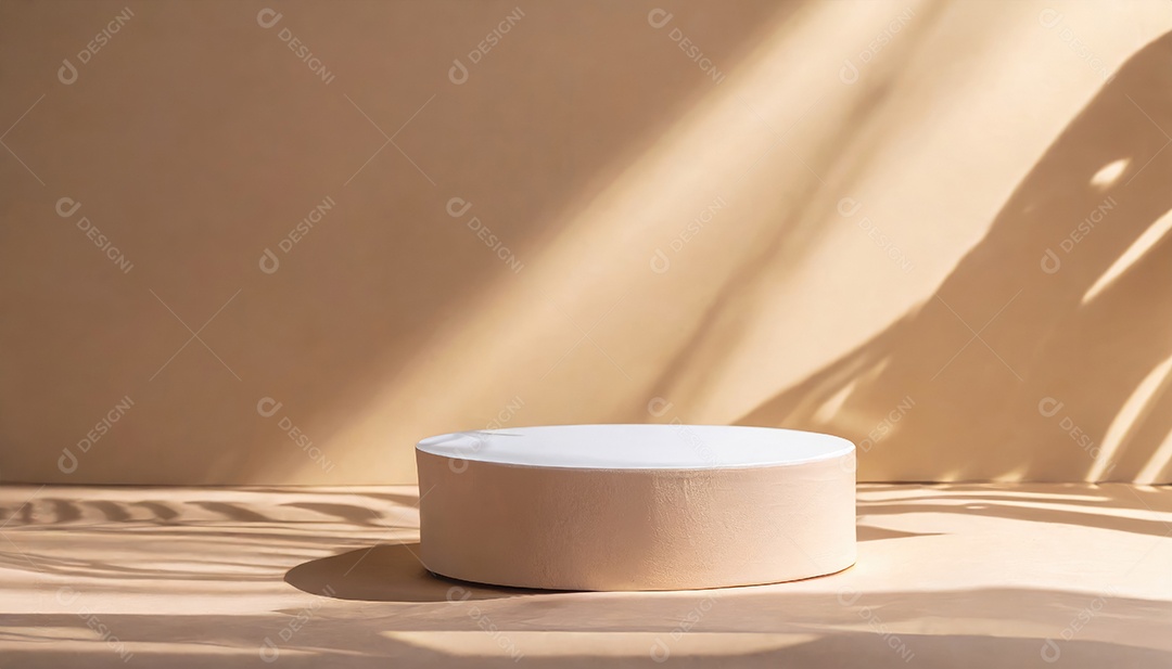 Pódio de exposição de produtos com decoração de elementos de efeito de luz