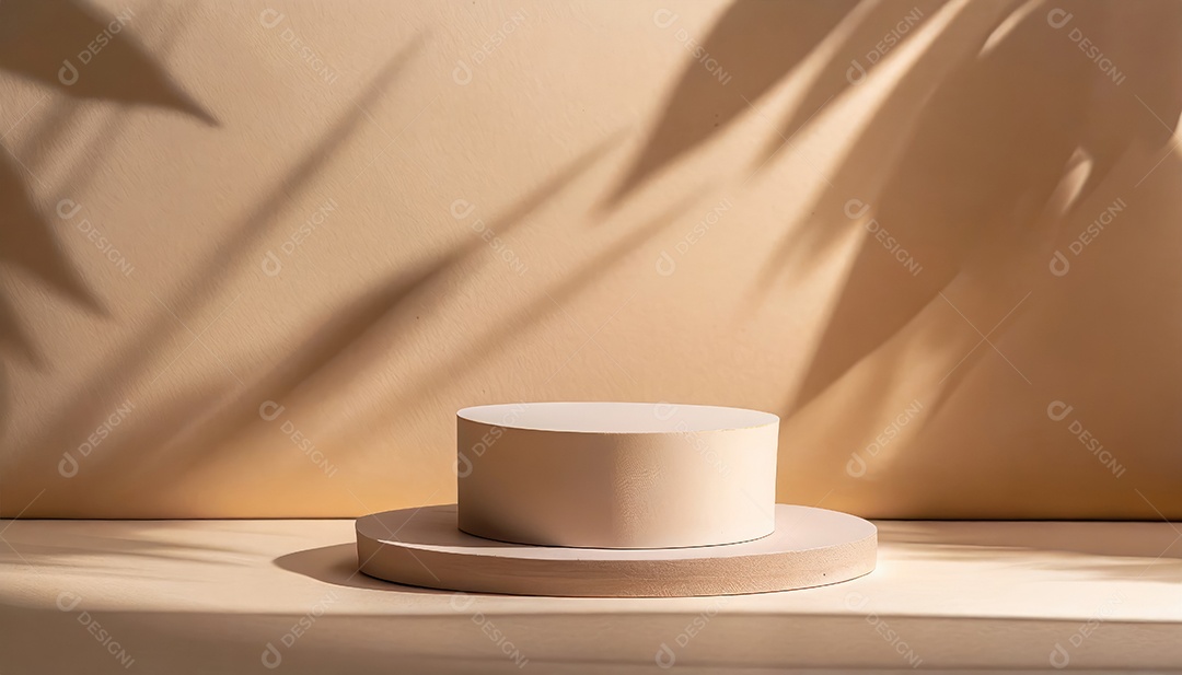 Pódio de exposição de produtos com decoração de elementos de efeito de luz