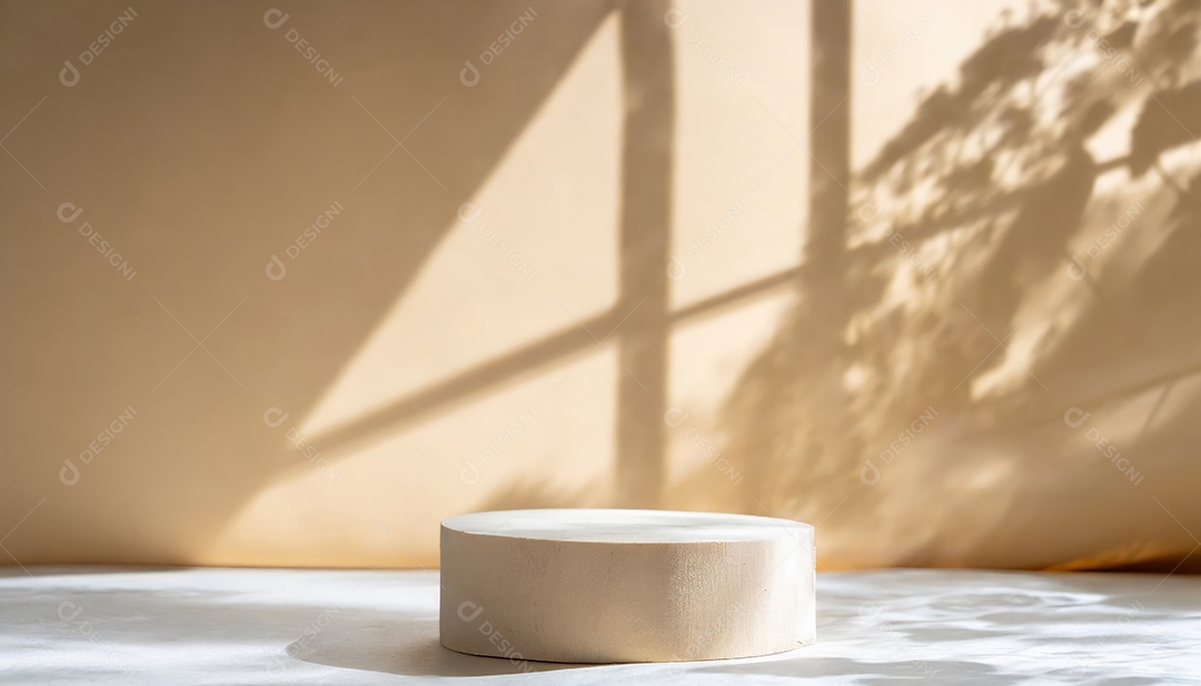 Pódio de exposição de produtos com decoração de elementos de efeito de luz