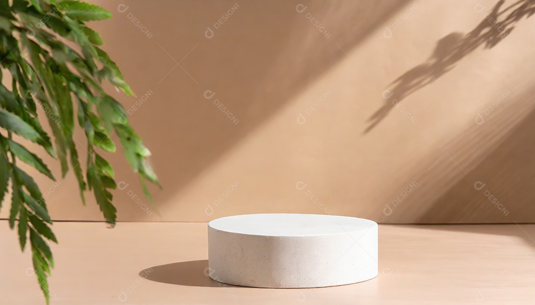 Pódio de exposição de produtos com decoração de elementos de efeito de luz