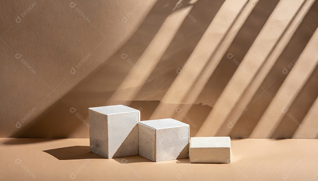 Pódio de exposição de produtos com decoração de elementos de efeito de luz