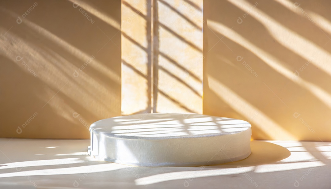 Pódio de exposição de produtos com decoração de elementos de efeito de luz