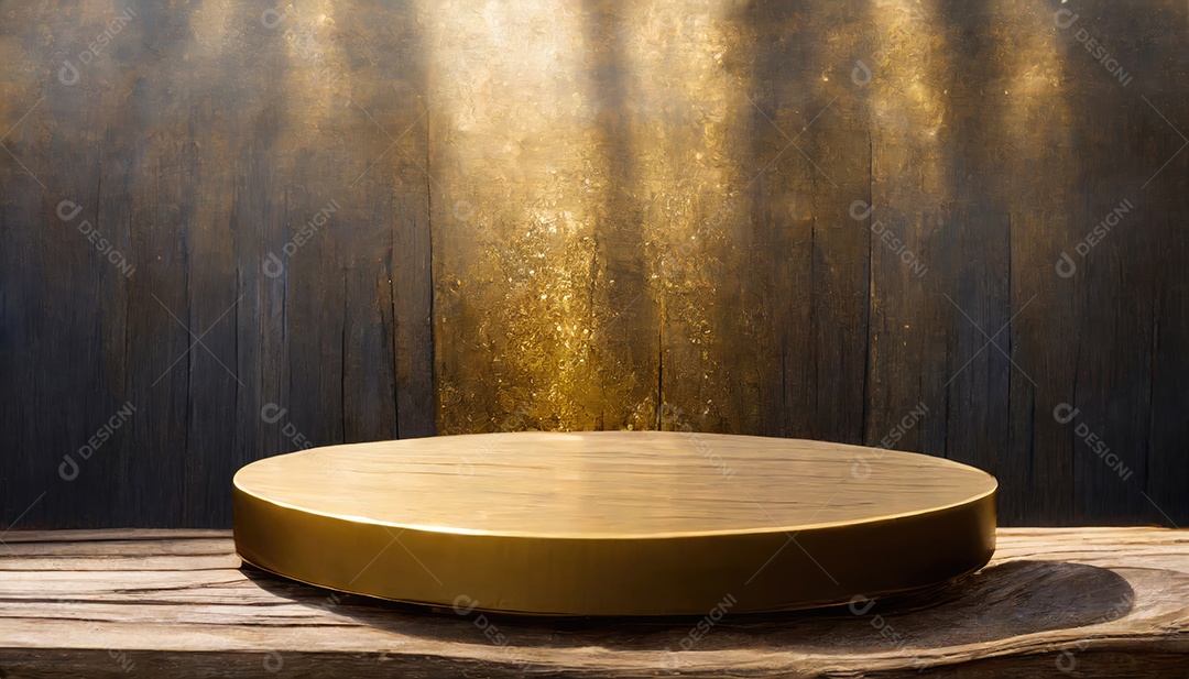 Pódio de exposição de produtos com decoração de elementos de efeito de luz