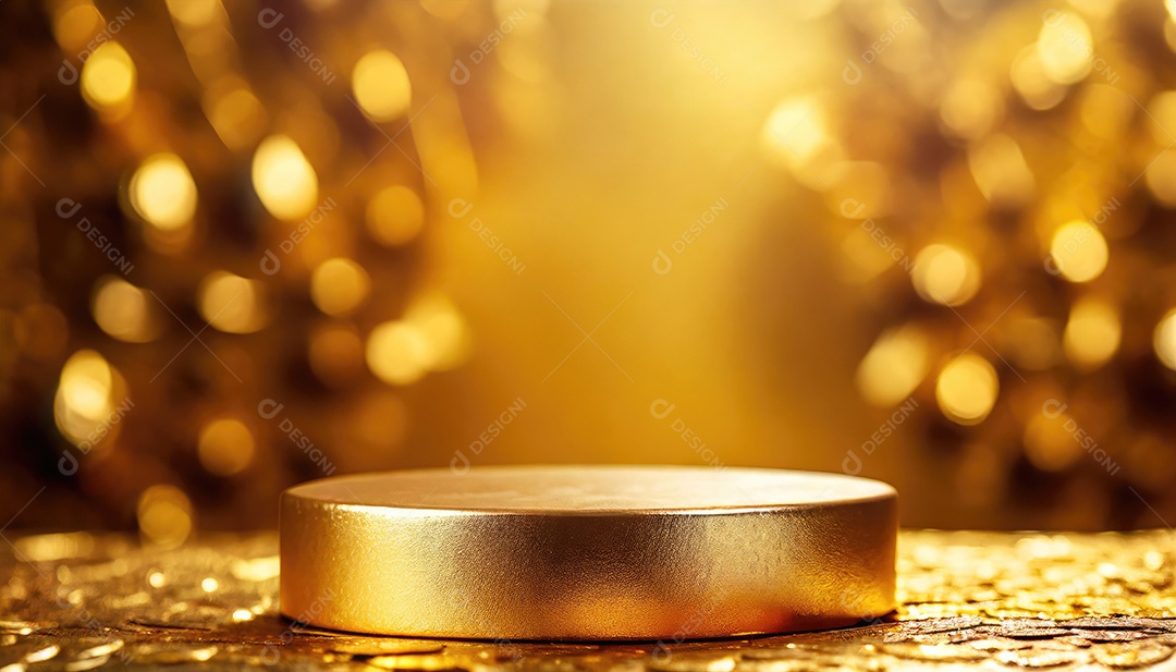 Pódio de exposição de produtos com decoração de elementos de efeito de luz