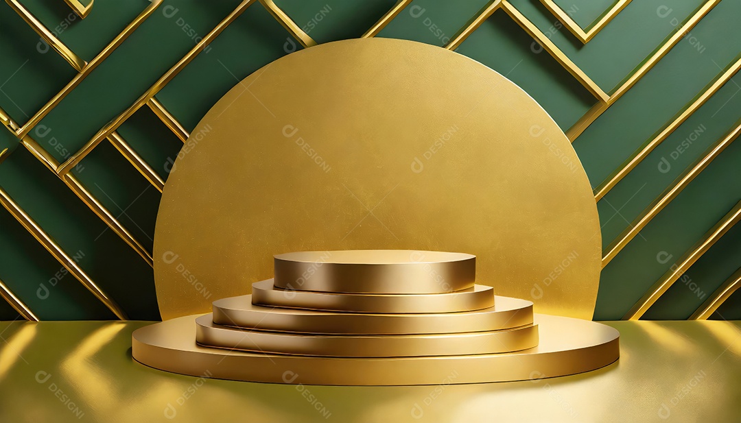 Pódio de exposição de produtos com decoração de elementos de efeito de luz