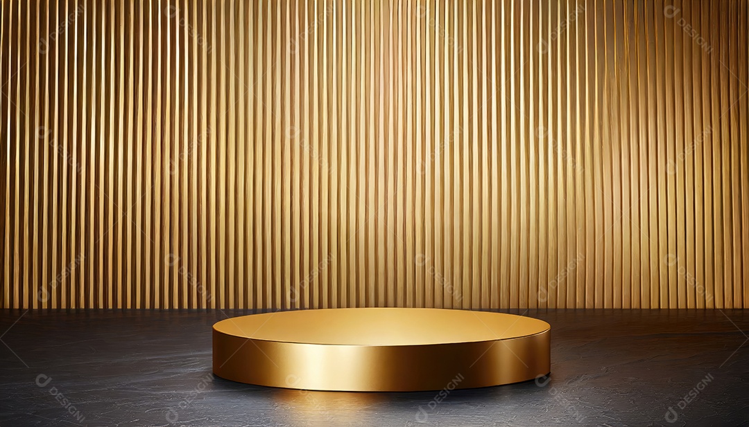 Pódio de exposição de produtos com decoração de elementos de efeito de luz