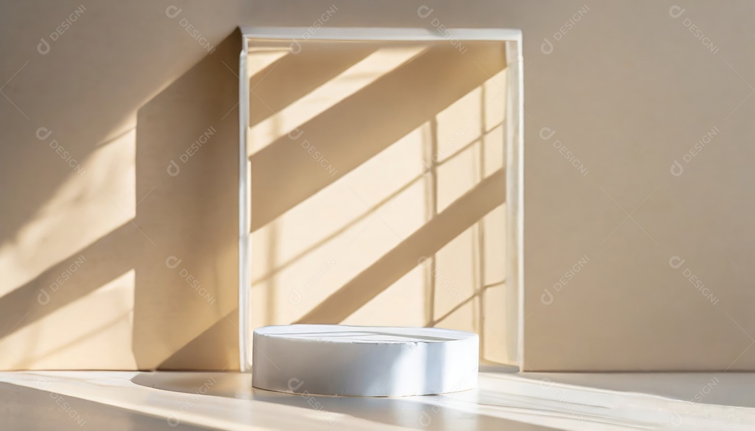 Pódio de exposição de produtos com decoração de elementos de efeito de luz