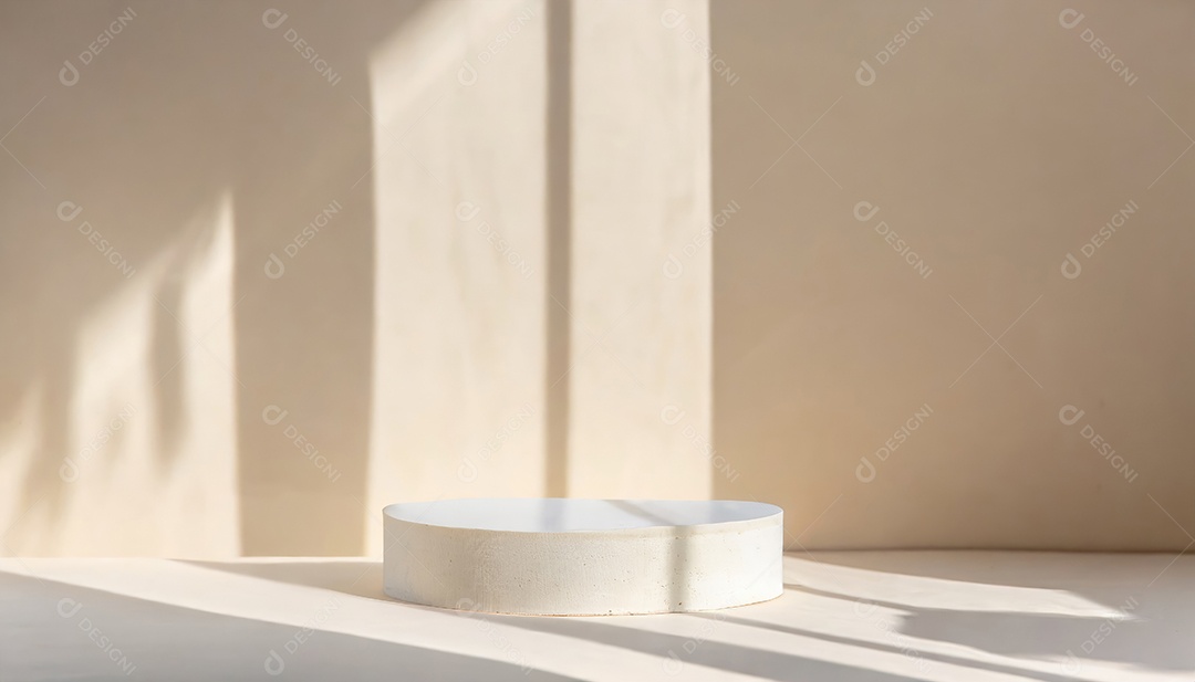 Pódio de exposição de produtos com decoração de elementos de efeito de luz