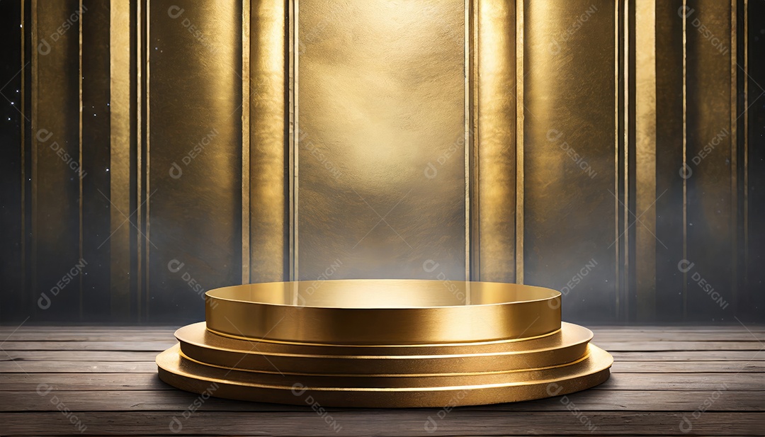 Pódio de exposição de produtos com decoração de elementos de efeito de luz