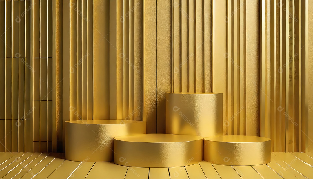 Pódio de exposição de produtos com decoração de elementos de efeito de luz