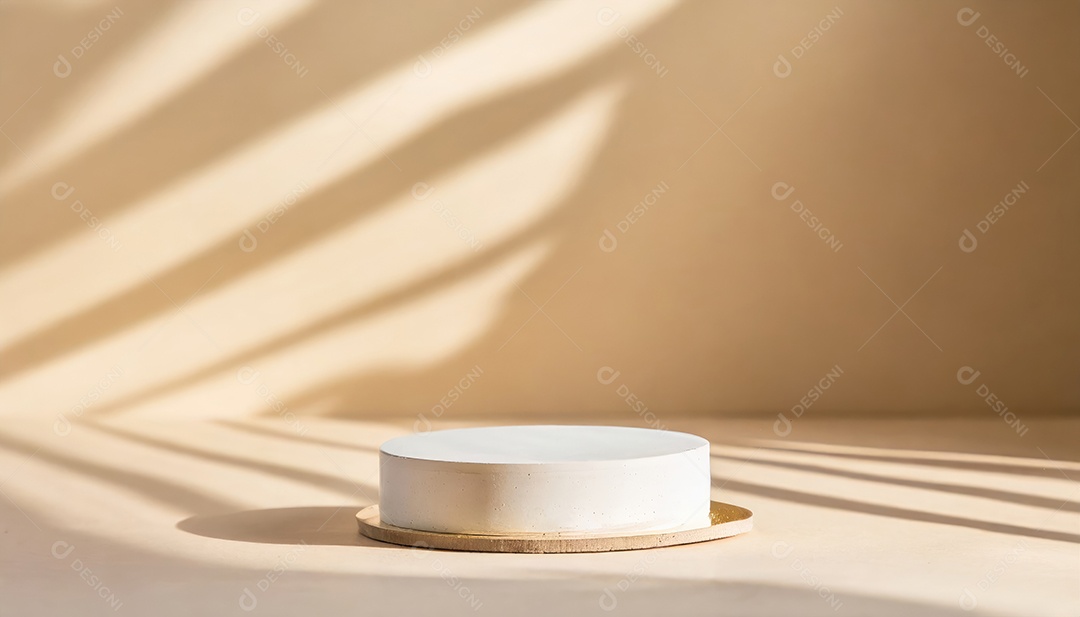 Pódio de exposição de produtos com decoração de elementos de efeito de luz