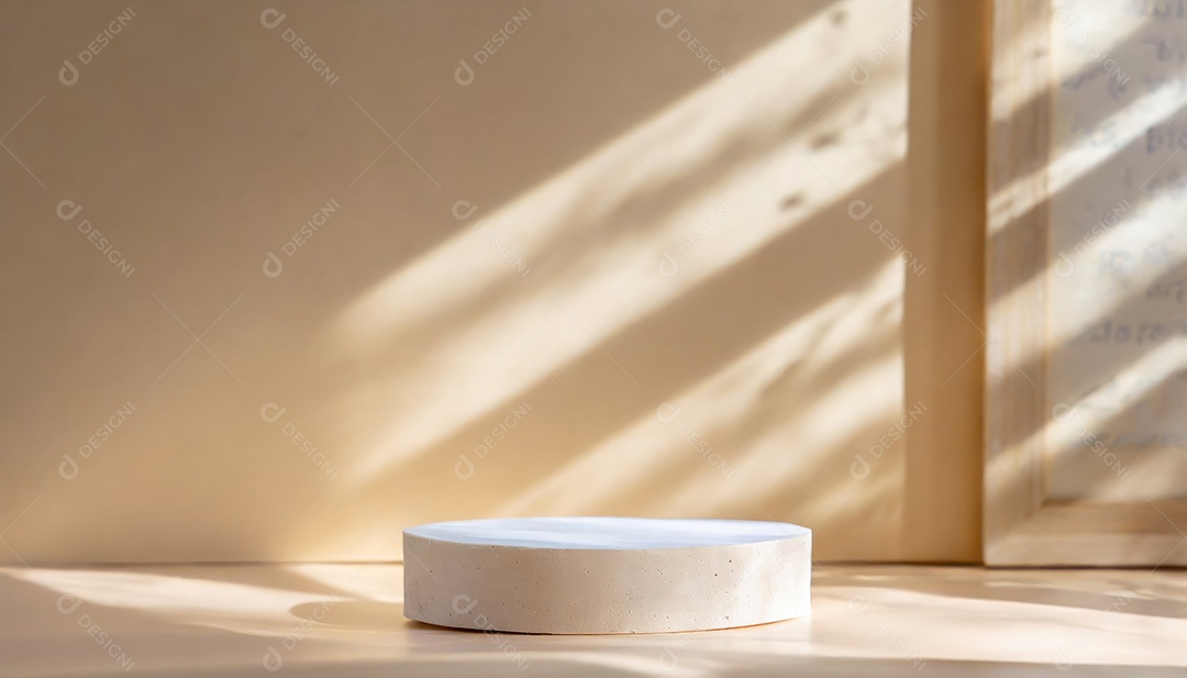 Pódio de exposição de produtos com decoração de elementos de efeito de luz