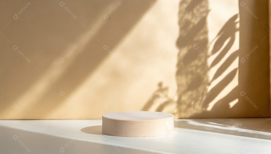 Pódio de exposição de produtos com decoração de elementos de efeito de luz