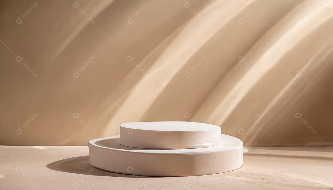 Pódio de exposição de produtos com decoração de elementos de efeito de luz