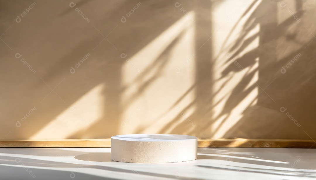 Pódio de exposição de produtos com decoração de elementos de efeito de luz