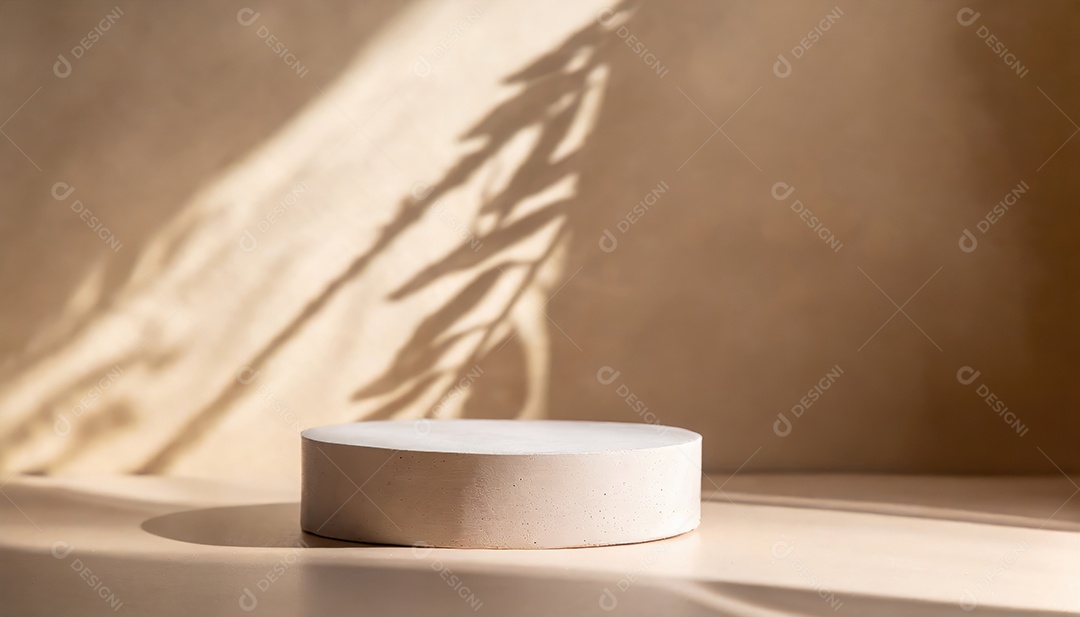 Pódio de exposição de produtos com decoração de elementos de efeito de luz