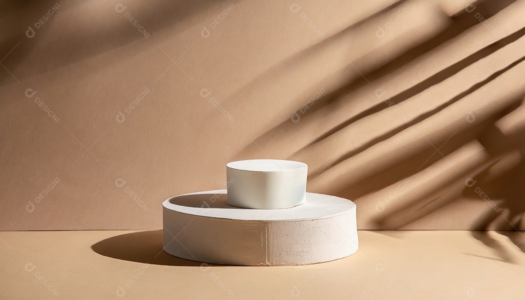 Pódio de exposição de produtos com decoração de elementos de efeito de luz