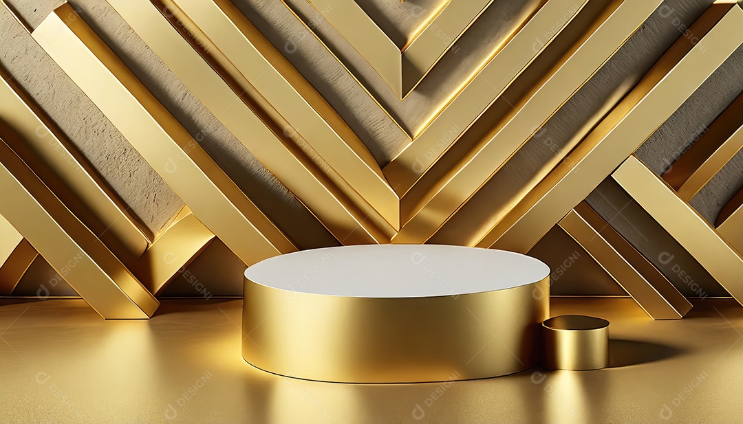 Pódio de exposição de produtos com decoração de elementos de efeito de luz