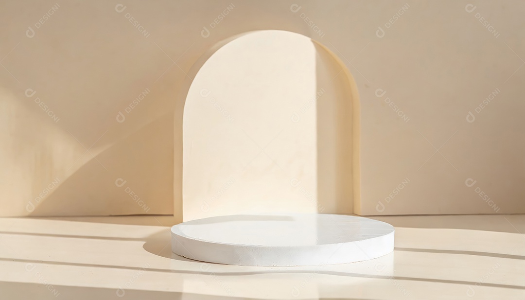 Pódio de exposição de produtos com decoração de elementos de efeito de luz