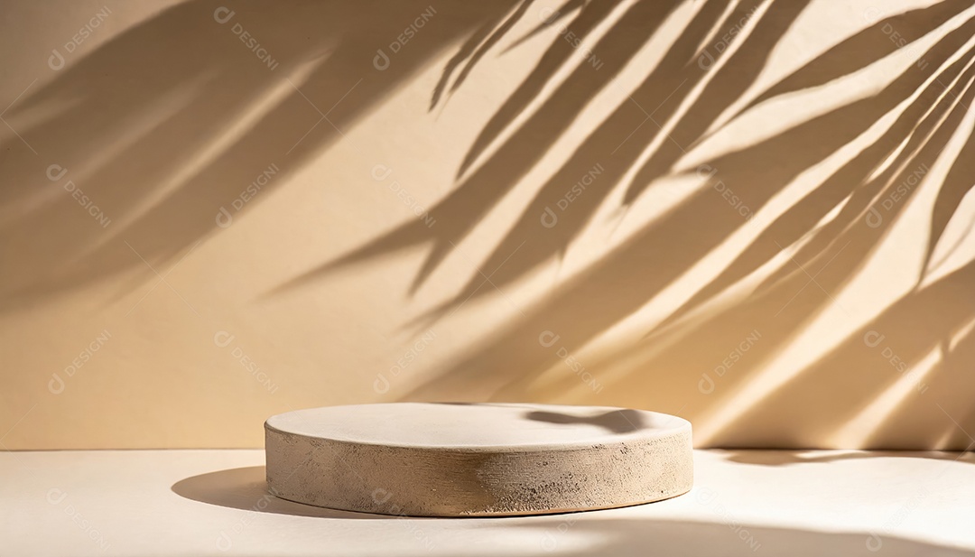 Pódio de exposição de produtos com decoração de elementos de efeito de luz