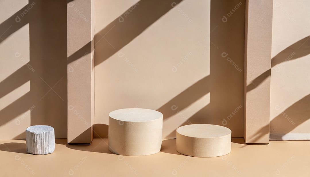 Pódio de exposição de produtos com decoração de elementos de efeito de luz