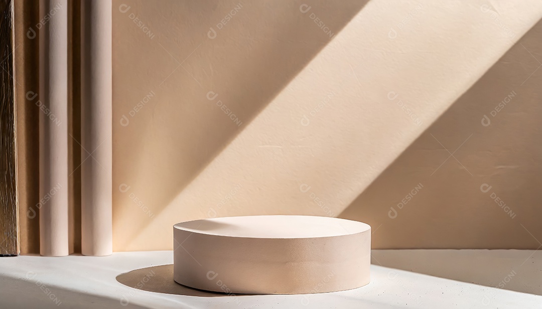 Pódio de exposição de produtos com decoração de elementos de efeito de luz