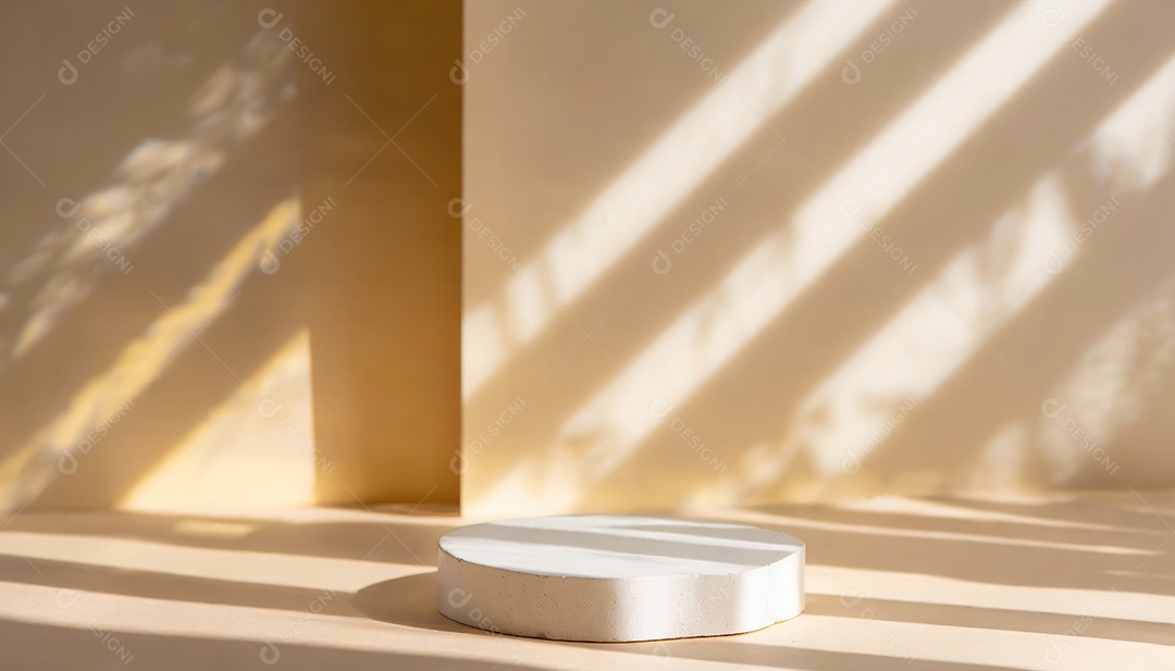 Pódio de exposição de produtos com decoração de elementos de efeito de luz