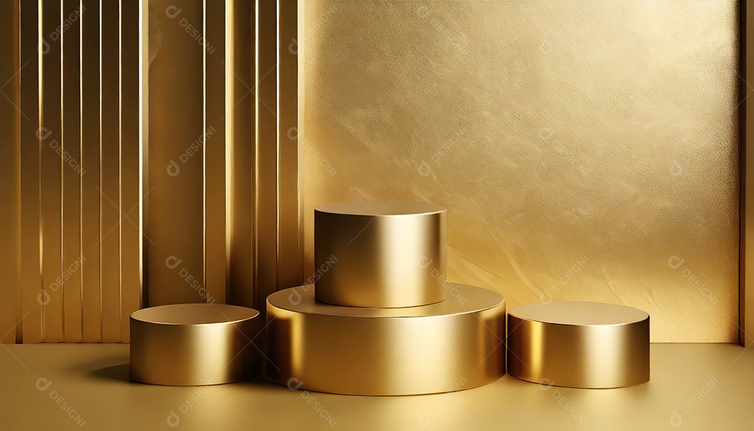 Pódio de exposição de produtos com decoração de elementos de efeito de luz