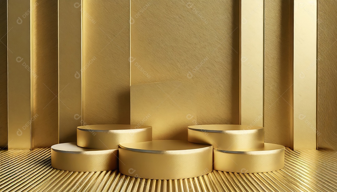 Pódio de exposição de produtos com decoração de elementos de efeito de luz