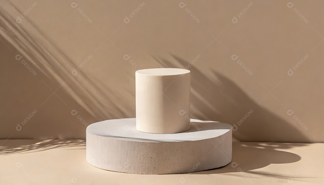 Pódio de exposição de produtos com decoração de elementos de efeito de luz