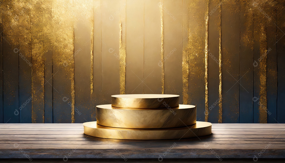 Pódio de exposição de produtos com decoração de elementos de efeito de luz