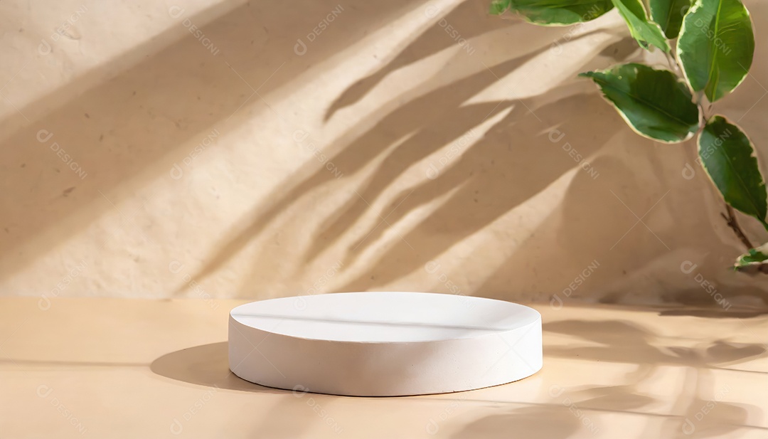 Pódio de exposição de produtos com decoração de elementos de efeito de luz