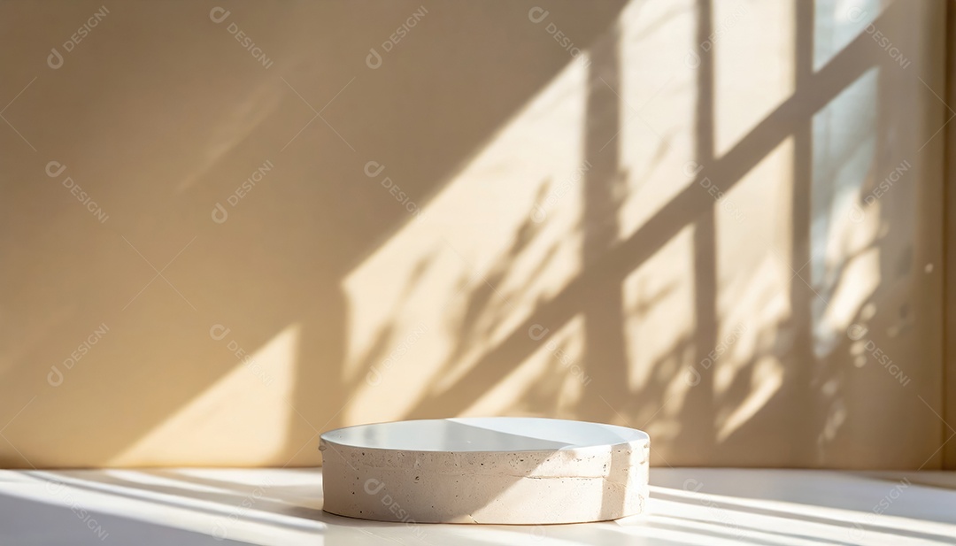 Pódio de exposição de produtos com decoração de elementos de efeito de luz