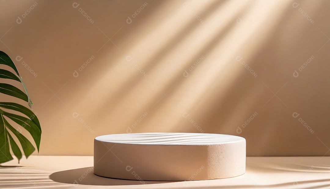 Pódio de exposição de produtos com decoração de elementos de efeito de luz