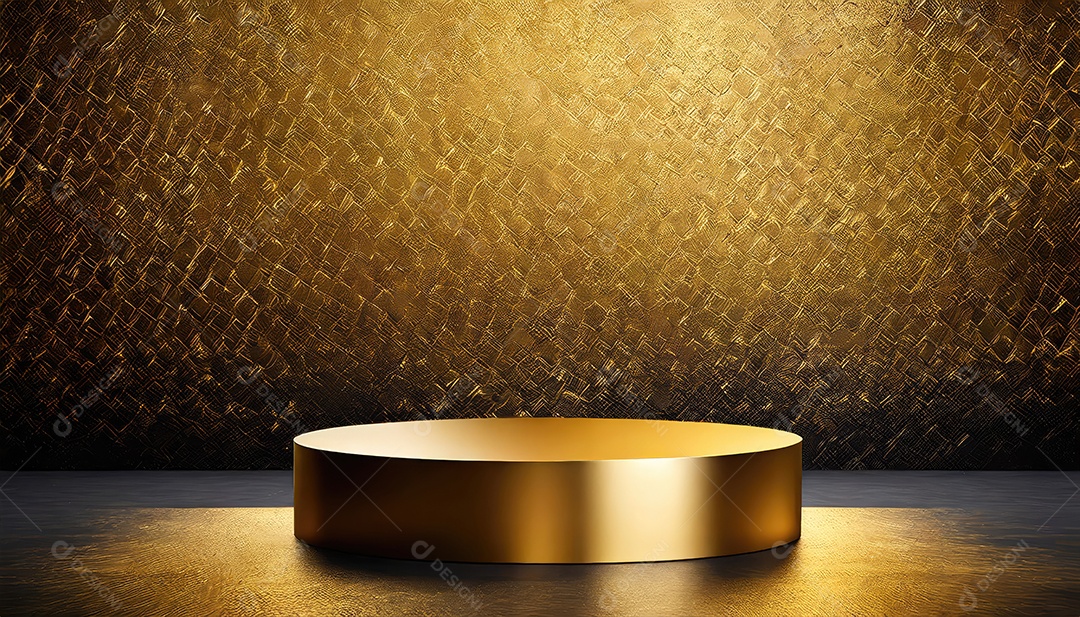 Pódio de exposição de produtos com sombra de folhas naturais no fundo da parede