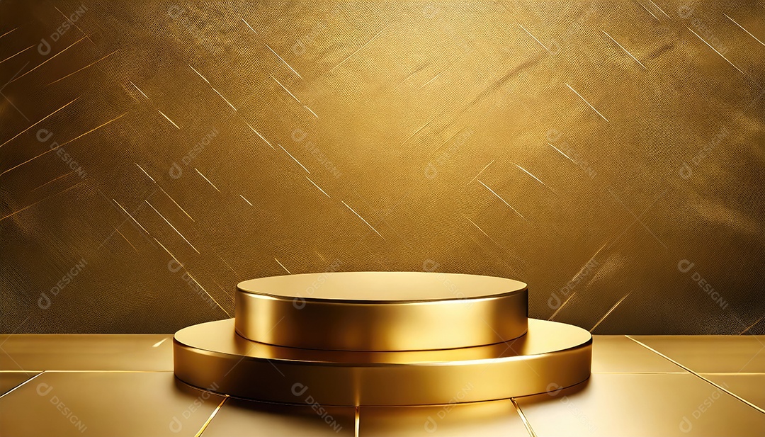 Pódio de exposição de produtos com sombra de folhas naturais no fundo da parede