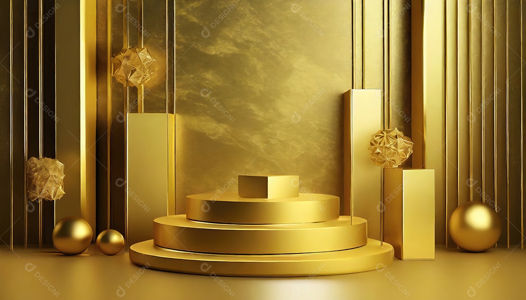 Pódio de exposição de produtos com sombra de folhas naturais no fundo da parede