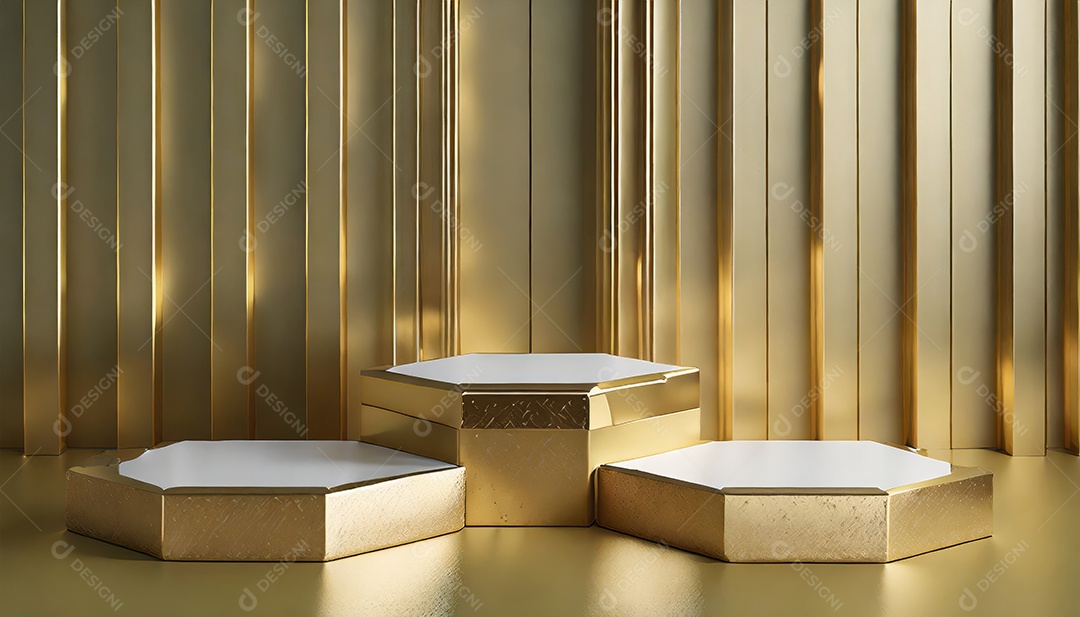 Pódio de exposição de produtos com sombra de folhas naturais no fundo da parede