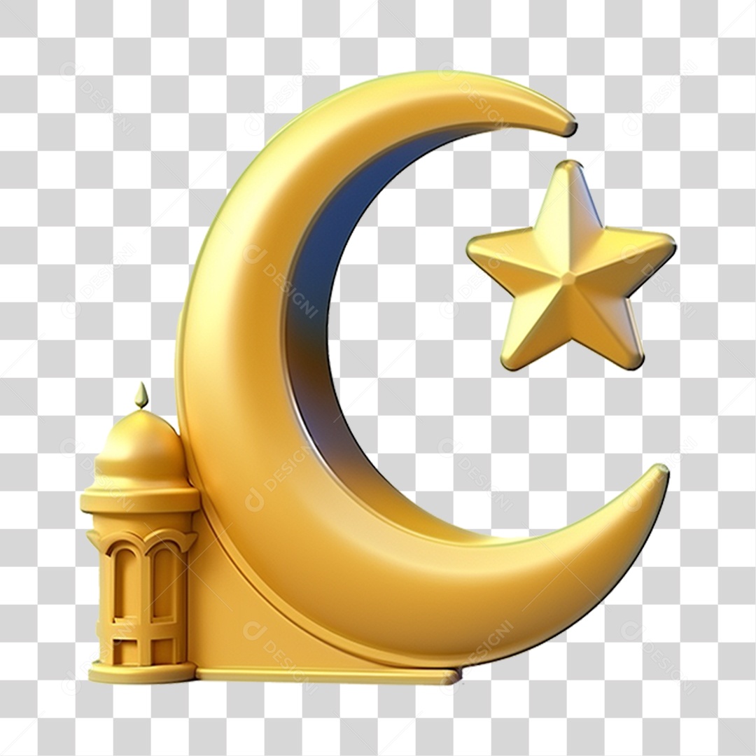 Elemento 3D Jejum Ramadan PNG Transparente