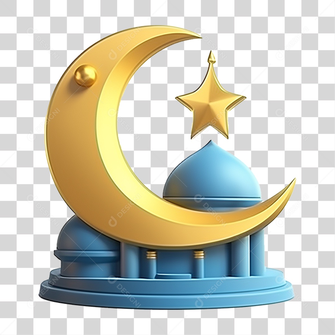 Elemento 3D Jejum Ramadan PNG Transparente