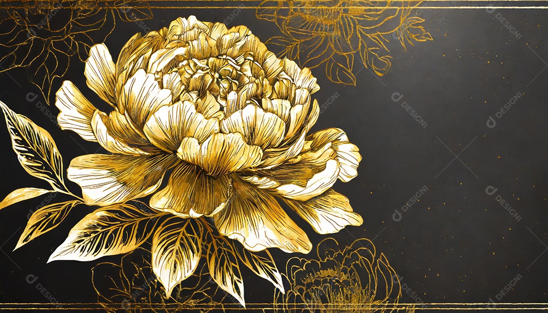 Lindas flores douradas sobre um fundo isolado