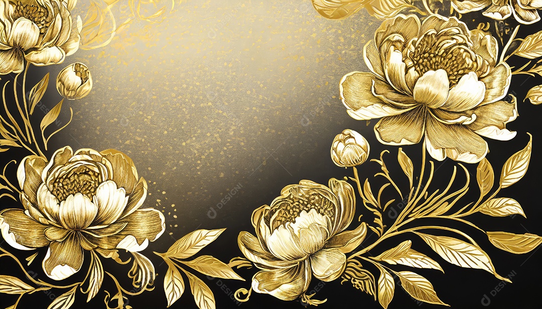 Lindas flores douradas sobre um fundo isolado