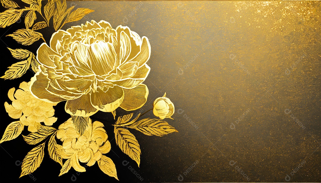 Lindas flores douradas sobre um fundo isolado