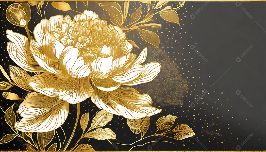 Lindas flores douradas sobre um fundo isolado